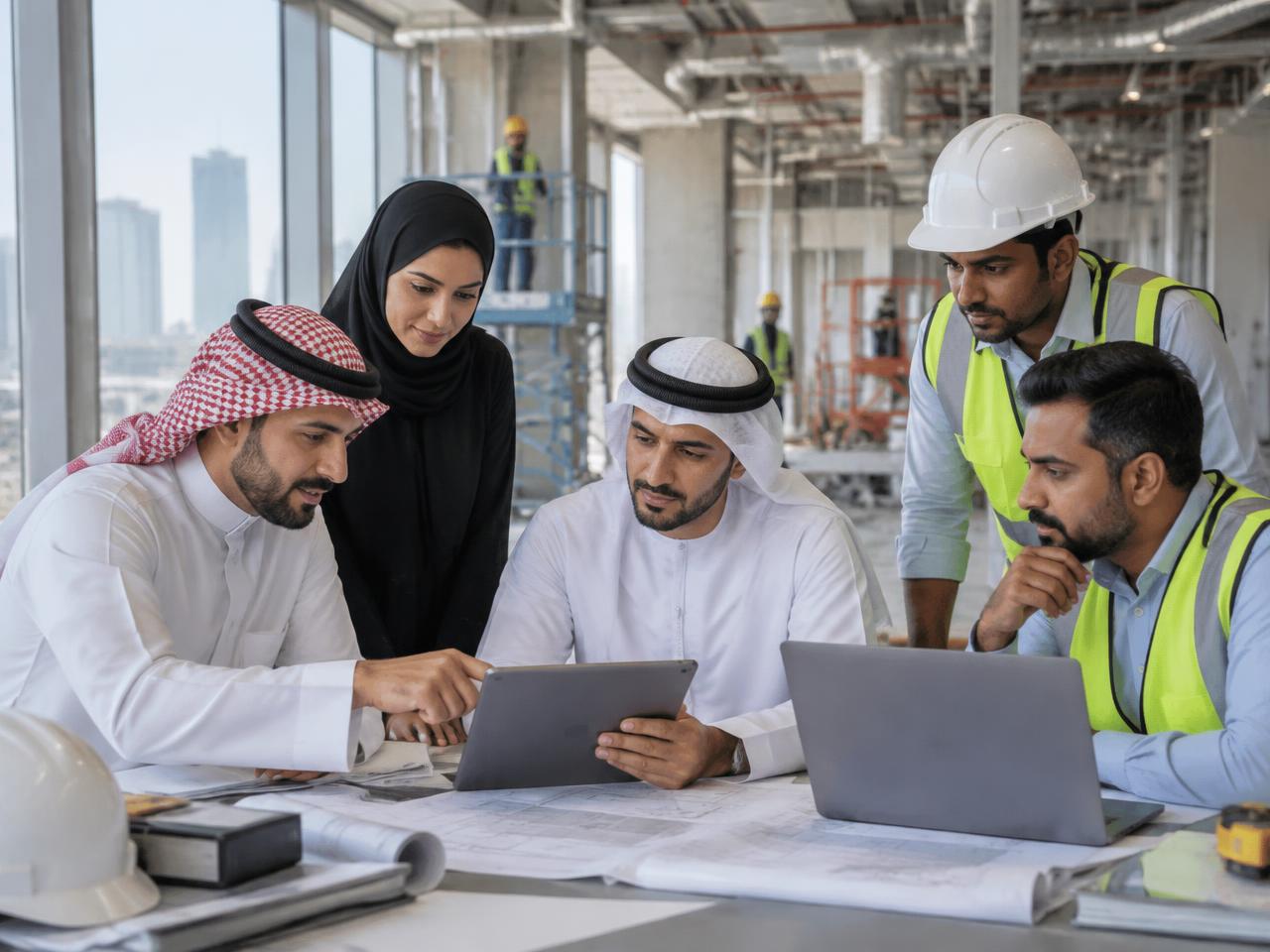 GCC project team comfortably reviewing approvals and project records
