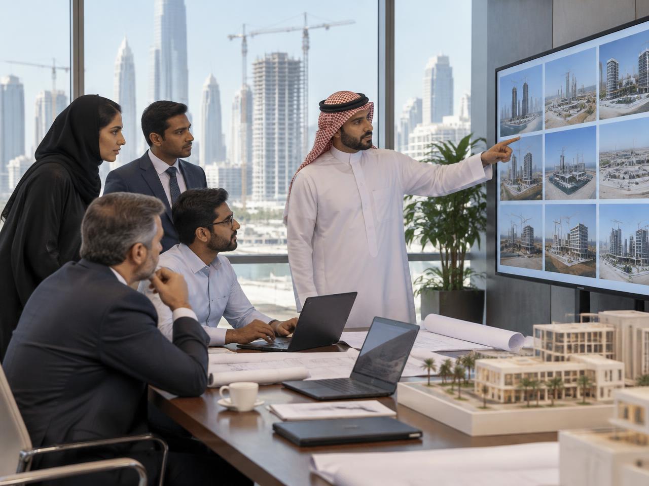 Growing GCC contractor management team reviewing many active projects